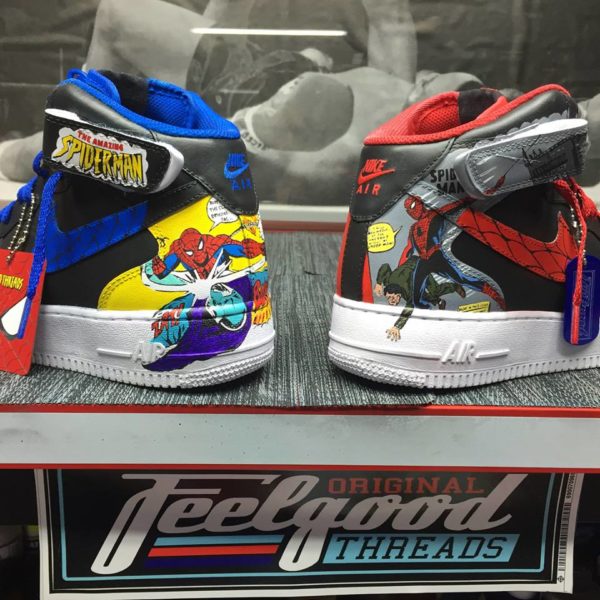 Air Force Ones Spiderman Customs by Feelgood Threads